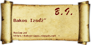 Bakos Izsó névjegykártya
