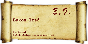 Bakos Izsó névjegykártya